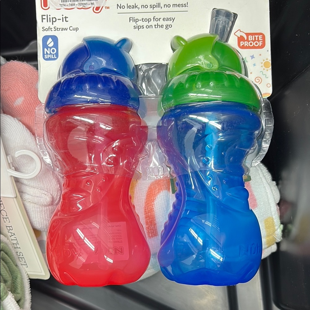 Flip-it Soft Straw Cup - Red and Blue